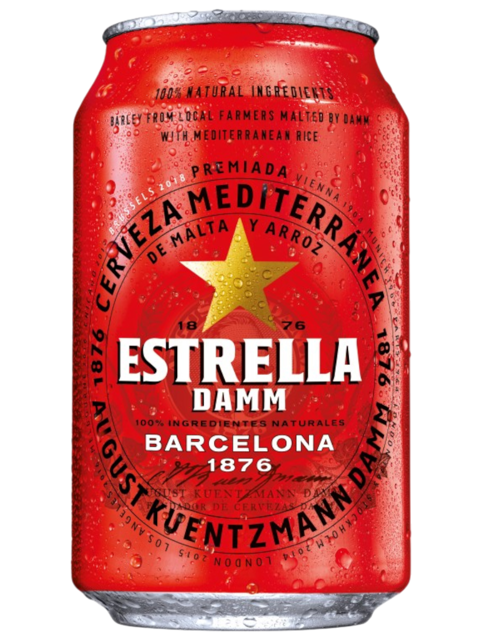 CERVEZA ESPAÑOLA ESTRELLA DAMM BARCELONA LATA 330ML