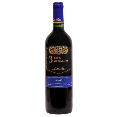 VINO TRES MEDALLAS MERLOT 750ML