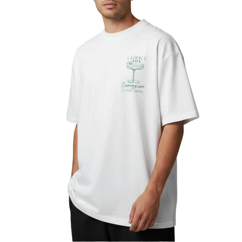 CAMISETA HOOKS OVERSIZE BLANCA LA DOLCE VITA