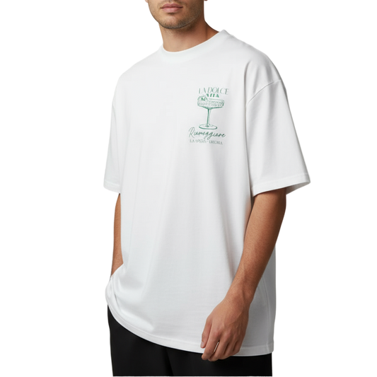 CAMISETA HOOKS OVERSIZE BLANCA LA DOLCE VITA