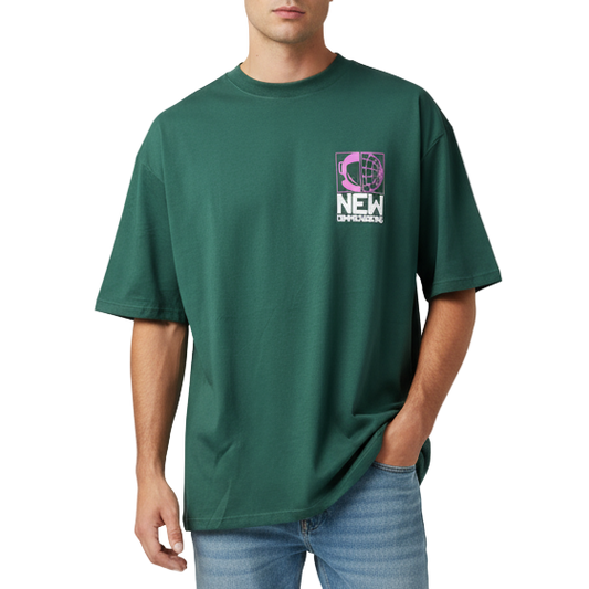 CAMISETA HOOKS OVERSIZE 200GR VERDE NEW DIMMENSIONS