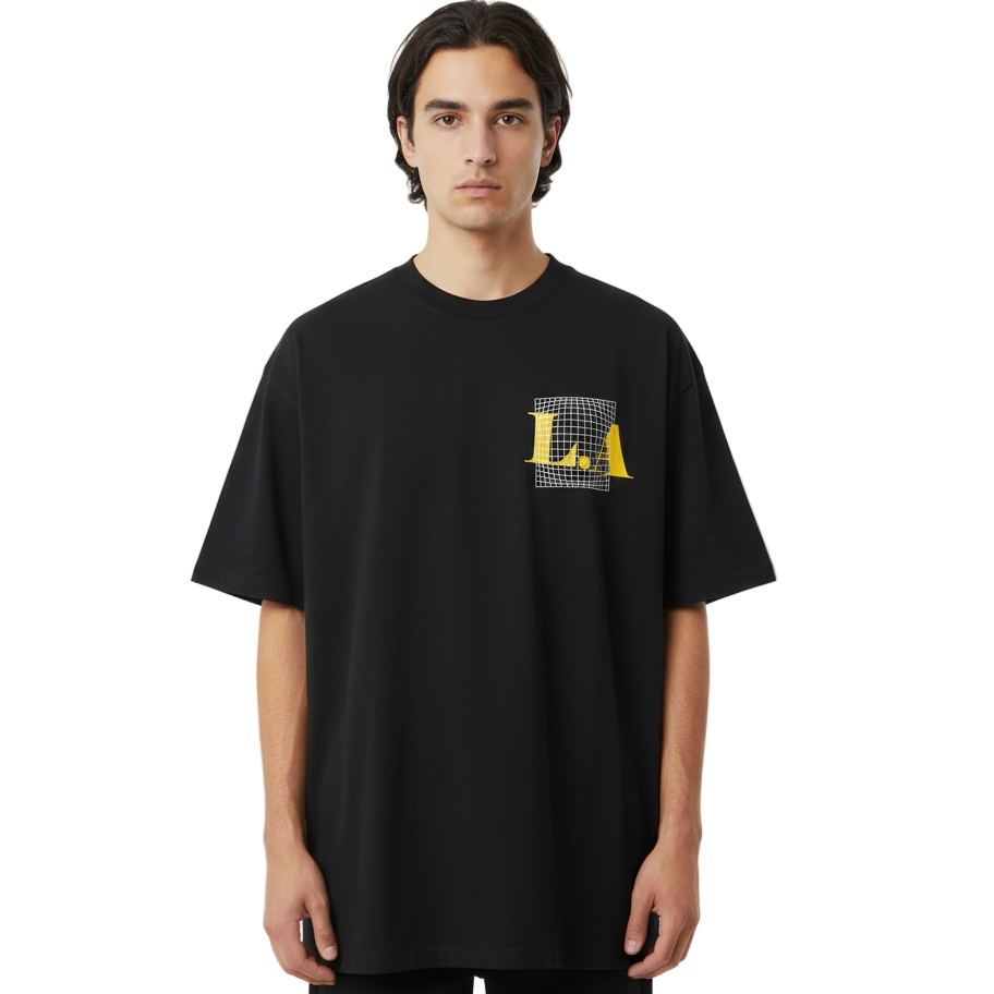CAMISETA OVERSIZE 200GR NEGRA L.A