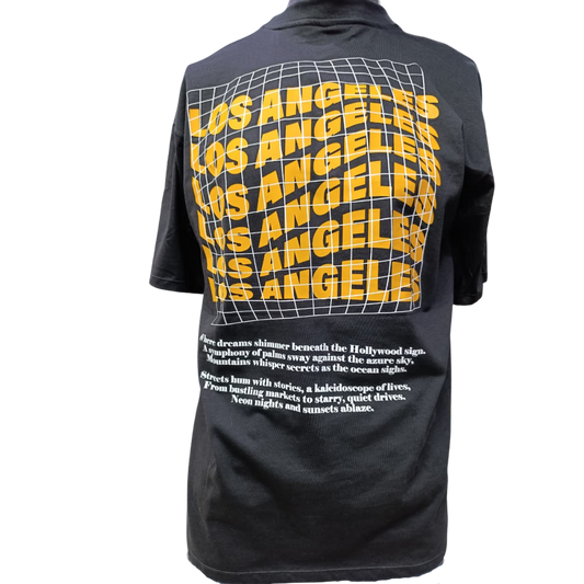 CAMISETA OVERSIZE 200GR NEGRA L.A