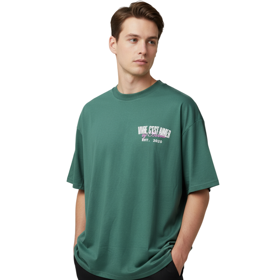CAMISETA OVERSIZE 200GR VERDE VIVRE
