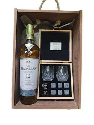 COMBO SET WHISKY PREMIUM MACALLAN 12 AÑOS