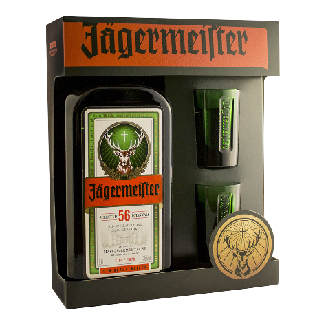 ESTUCHE JAGERMEISTER 700ML 2 SHOTS