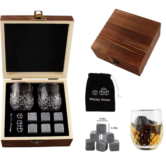 JUEGO SET LUJO PARA WHISKY CON PIEDRAS